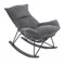 Mingone Schaukelsessel Modern Schwingsessel Bequem Sessel mit Gepolsterter Sitzfläche Schaukelstuhl für Schlafzimmer Relaxsessel mit Metallgestell 150kg Belastbar, Grau