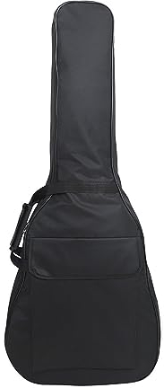 Lidzopas Custodia per chitarra acustica di alta qualità da 104 cm, con imbottitura spessa, morbida copertura per tracolla regolabile, custodia morbida per chitarra acustica e chitarra elettrica, Nero