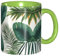 YYHWHJDE ColorName Tasse en céramique double couleur pour cappuccino, latte, céréales, yaourt, lait, boissons chaudes ou froides, four à micro-ondes, imprimé feuilles de palmier tropicales