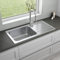 Lussena® 1000 x 500mm Stainless Steel Kitchen Sink Single One 1.0 Bowl Inset Drop in Installation, Right Hand Drainer, 18/8 Grade Steel Sinks, Free Basket Strainer Waste