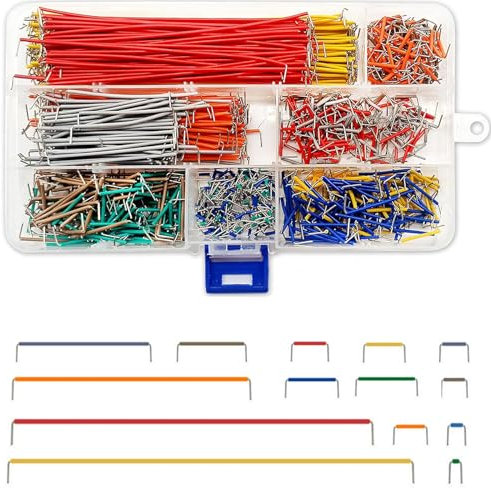 840 Stück Breadboard Jumper Wire, 14 Längen Flexible Jumper Drähte Breadboard, Elektronik U-Form Breadboard Jumper 2-125mm, MehrfarbiglJumper Kabel Drähte mit Kunststoffbox für Schaltungslöten