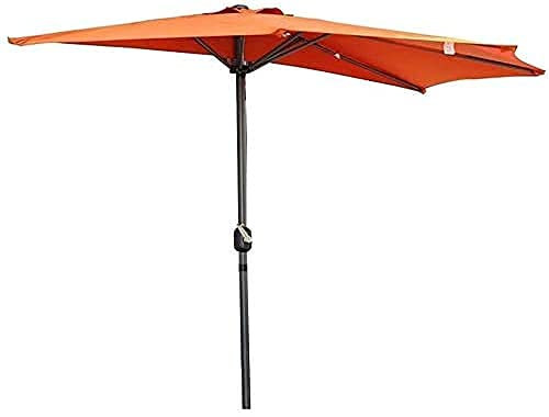 Parasol de jardin, parasol semi-circulaire de 2,7 m avec manivelle pour extérieur, terrasse, petit parasol semi-rond Té (), a