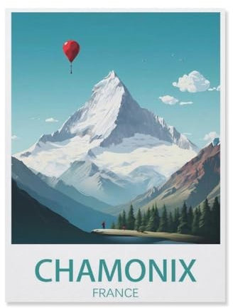 BEAYODKP Malen Nach Zahlen Erwachsene，Chamonix, Frankreich, Ski，DIY Handgemalt Ölgemälde Kit für Anfänger und Erwachsene,kreatives Geschenk, Home Deko（20x30cm）-Q41