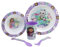 Microwave Safe 5pcs Character Animation 2023 Cartoon Dinner Tableware Set Plate, Bowl, Cup, Fork, Spoon BPA Free re-usable Plastic (Gabby's Dollhouse)