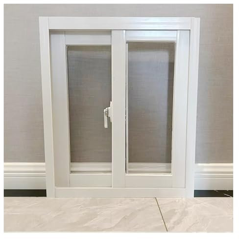 Genérico Ventana corredera de sótano,Ventanas de Granero con Vidrio y Pantalla,Ventanas corredizas de Repuesto de Aluminio for cobertizos,cabañas, Casas pequeñas,garajes(32x26''/80x66cm)