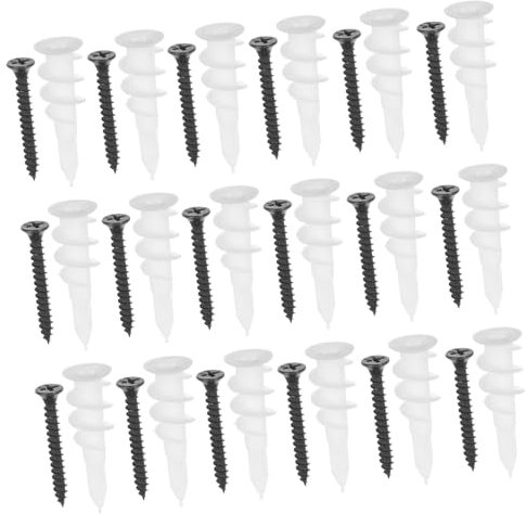 ULTECHNOVO 100ensembles Kit De Chevilles Et Vis Autoforeuses Pour Cloisons Sèches Chevilles Acier Inoxydable Avec Tubes Plastique Blanc Pour Fixations Murales Robustes