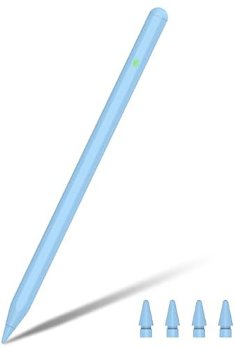 Pencil 2. Generation für iPad (2018-2025), Pencil für Pad mit Palm Rejection und Neigungssensitivität, Pen für Pad Pro 13''/12,9''/11'', iPad 10-6, Mini 6/5, Air 5/4/3/M2 (Blau)