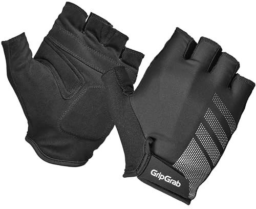 GripGrab Ride Lite Gepolsterte Kurzfinger Fahrradhandschuhe Sommer | Leicht gepolsterte Halbfinger Radhandschuhe mit Klettverschluss, Schweißwischer am Daumen und Ausziehhilfe an den Fingern