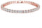 WATEFOER Bracciale Tennis Donna Argento, 4MM Bracciali Diamante Placcato Oro 18K per Donne Ragazze, Bracciali di Cristallo Regalo per la Festa della Mamma Compleanno San Valentino (Oro rosa, 19cm)