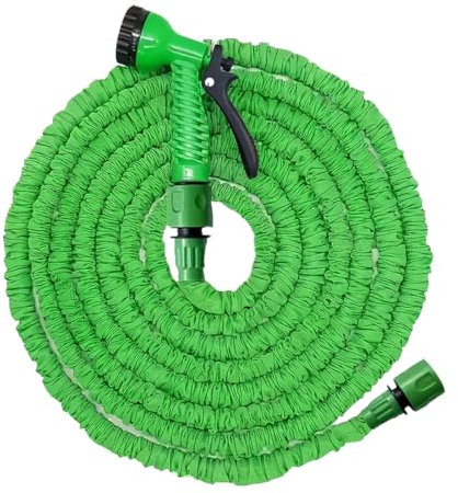 Garden Hose Pipe, 100FT Garden Hoses Expandable with 3/4, 1/2 Fittings, Expanding Magic Hose, with 7 Function Spray Nozzle, Length: 10M, Telescopic Length: 18-30M