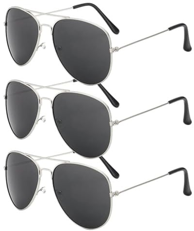 TUONYIS 3 Stück Sonnenbrille Herren Polarisiert Pilotenbrille, Metallrahmen Brille Fahrerbrille Polarisiert Unisex, UV400 Schutz, Fahren Sonnenbrille Fahrerbrille Sportbrille für Fahren Angeln (grau)