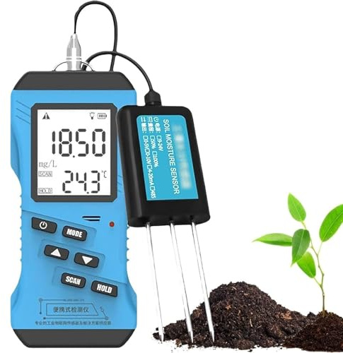 7-in-1-Schnelltester Für Bodenfeuchtigkeit, Ph, Luftfeuchtigkeit, Nährstoffleitfähigkeit, Phosphor, Edelstahlsonde, Für Pflanzen, Bodentester Für Garten, Bauernhof Und Rasen