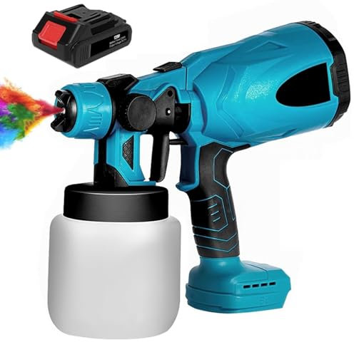 Pistolet à Peinture 800W, Pulvérisateur Électrique 800 ML, 42000 RPM, 3 Modes de Pulvérisation, Buse de 2,5mm Incluse, Couleeur Pistolet a Peinture pour Murs, Meubles, Clôtures