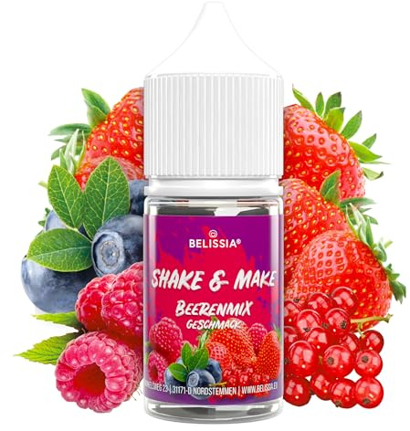 Belissia Shake and Make Beerenmix Geschmack 30ml Lebensmittelaroma | Hochdosiertes Aroma, vegan, ohne Zusatzstoffe, für Backen, Speisen, Getränke, Shakes, DIY und Raumduft