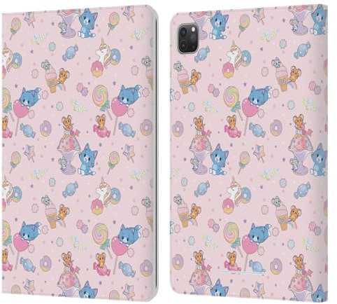Head Case Designs sous Licence Officielle Tom and Jerry Motif De Bonbons Graphismes Gokko Étui Portefeuille en Cuir Compatible avec Apple iPad Pro 11 2020/2021 / 2022