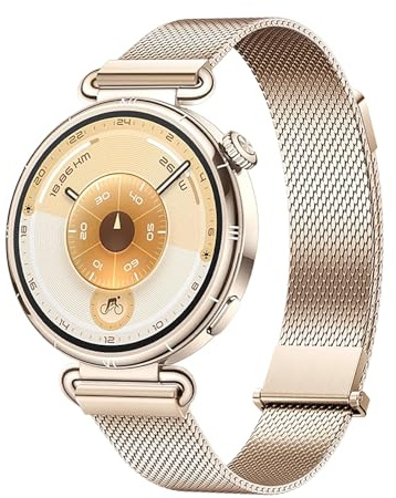 GIOPUEY Armband Kompatibel mit Huawei Watch GT 6 41mm/GT5/GT4/GT 5 Pro 42mm, Geflochtenes Edelstahlarmband [Verschleißfest] [magnetisch] Ersatzarmband - Rose Gold
