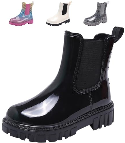 DRECAGE Ankle Wellies Wellington Boots Women Waterproof Short Chelsea Ladies Welly Rain Boots