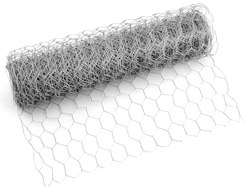 HONYUET Maschendraht-Rolle, 40 cm x 10 m, sechseckiges Metallnetz für Gartenzäune und Bastelprojekte
