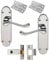 DISCOUNT HARDWARE UK Set Shaped Scroll Door Handles with Hinges and Latch - Polished Chrome