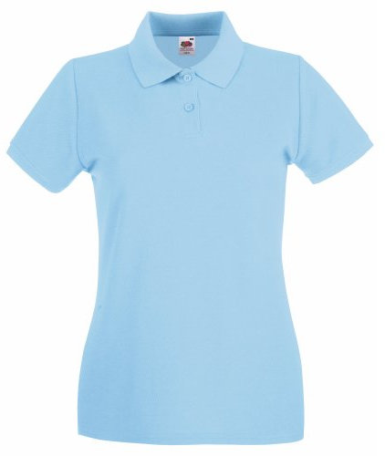 Fruit of the Loom Women's Polo Shirt multicolour Sky Blue Large