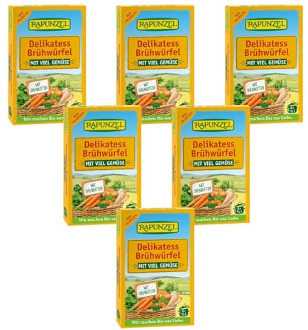 Rapunzel Gemüse-Brühwürfel Delikatess mit 14%, 6er Pack (6 x 88 g) - Bio