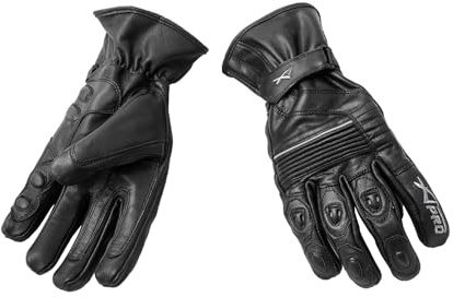 Sommer Sport Leder Handschuhe Kalbsleder Roller Motorrad Bikers Schwarz XXL