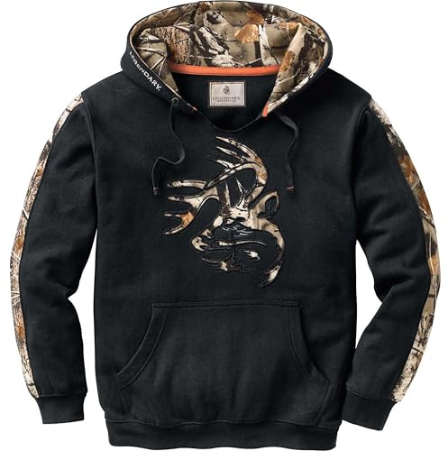 Legendary Whitetails Men's Camo Hoodie Pullover Sweatshirt Midweight V-neck Design Hooded Sweatshirt