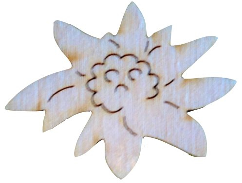 Petra's Bastel News Streudeko 30 x Edelweißblüte aus Holz, 30 mm, 3cm