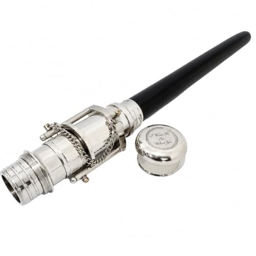 Personalized Wood Cane-Brass Telescope Walking Stick- Hidden Spy Handle Black