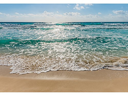 Komar Fototapete SEASIDE | 368 x 254 cm | Tapete, Wandgestaltung, Wandtapete, Meer, Strand, Wellen, Sandstrand, Meeresrauschen | 8-983