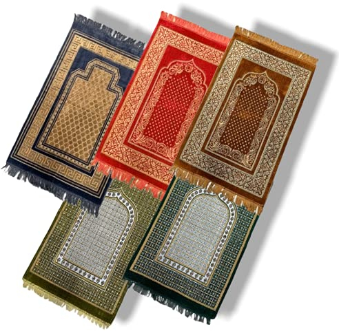Orientalischer 110 x 65cm Gebetsteppich für Unterwegs | Muslimische Seccade, Sejjada Namazlik, Namaz, Islam Orientteppich, Teppich mit Mihrab Motiv