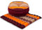 livasia Meditationsset L - Ø 38x15cm / Matte 50x50x4,5cm - Yogaset mit Kissen und Matte, Pouf, Yogamatte und Yogakissen mit Kapok handgefertigt, Bodenkissen Outdoor, Zafukissen (Orange)