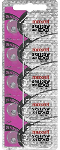Maxell Watch Battery Button Cell SR512SW 335 Pack of 5 Batteries