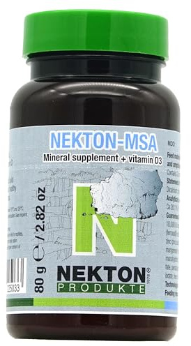 NEKTON-MSA | Hochwirksames Mineralstoffpräparat für Ziervögel, Reptilien und Amphibien | Made in Germany (80g)