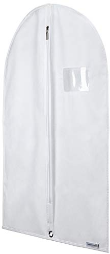 Hangerworld Custodia Porta Abiti 76cm per Bambini in Tessuto Traspirante Bianco con Cerniera Lampo
