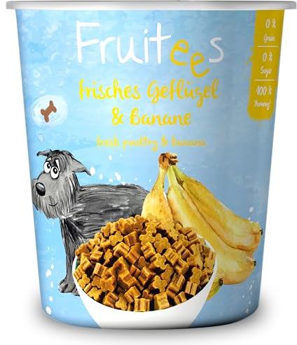 bosch Finest Snack Concept | Fruitees frisches Geflügel & Banane | ohne Getreide | 4er Pack mit 4 x 200 g
