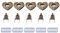 Walfront Taschenverschlüsse, 5 Sätze Herzförmigen Taschenverschluss, Hardware Handtasche Verschluss Gürtel, Drehverschluss Tasche Zubehör 3,2 × 2,8 cm(Bronze)