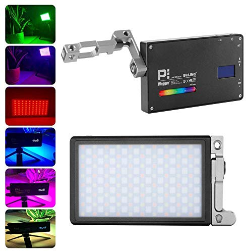 Boling BL-P1 RGB LED Videoleuchte Videolicht Kameralicht Dimmbar 12W 2500k-8500k,9 gängige Szenen Simulationen Eingebaute Batterie