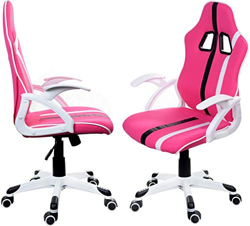 GIOSEDIO FBL - Sedia da Ufficio Girevole in Mesh. Sedia da Ufficio per Ragazzi. Sedia da Gioco. (Rosa)