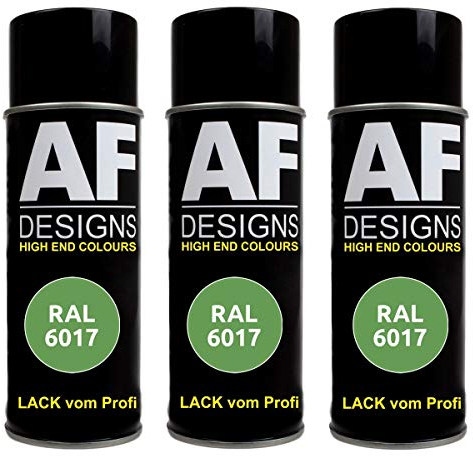 Alex Flittner Designs 3x RAL Lackspray Autolack Buntlack Spraydose RAL6017 MAIGRUEN seidenmatt