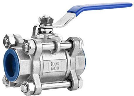 Kugelhahn, 3/4 24mm NPT 1000WOG Edelstahl Dreiteilige Kugelhahn mit Vollem Durchgang für Wasser, Öl, nicht korrosive Flüssigkeit und nicht brennbares Gas