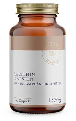 MAGISTER DOSKAR® Lecithin Kapseln [APOTHEKENQUALITÄT] - 100 Kapseln mit reinem Sonnenblumenlecithin für den Zellstoffwechsel - laborgeprüft & frei von unerwünschten Zusatzstoffen