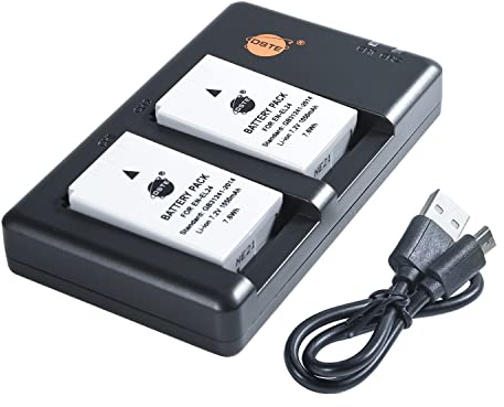 DSTE EN-EL24 Lot de 2 batteries de rechange et double chargeur compatible avec Nikon 1 J5, Nikon 1J5, Nikon DL18-50, DL24-85