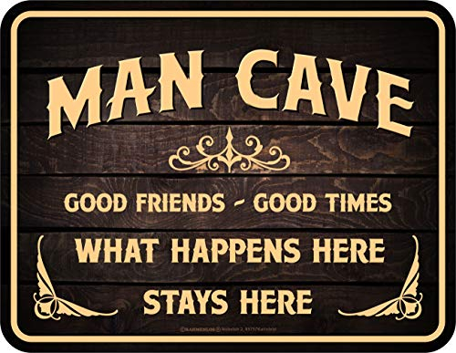 Original RAHMENLOS Deko Blechschild für der Herren Party Raum - Man Cave