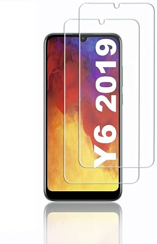 Cracksin [2 Stück] Schutzfolie kompatibel mit Huawei Y6 (2019) Panzer Verbundglas Schutzglas Echt Hart HD Tempered Glass 9H Kristallklar Anti-Kratzen