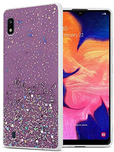 Cadorabo Hülle kompatibel mit Samsung Galaxy A10 / M10 Rundumschutz TPU Silikon Case Mädchen Glitzer Strass Design Slim Kratzfest Weiche Gummi Bling Schutzhülle für Samsung Galaxy A10 / M10 in Lila