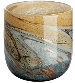 GILDE GLAS art Vasen - Geschenkidee für Frauen - Wohnzimmer Deko - H 16,5 cm