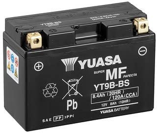 BATTERIA YUASA YT9B-BS COMPATIBILE CON YAMAHA XP T-MAX - 500 CC 2004-2007 SPECIFICA COMPLETA MOTO SCOOTER SENZA MANUTENZIONE