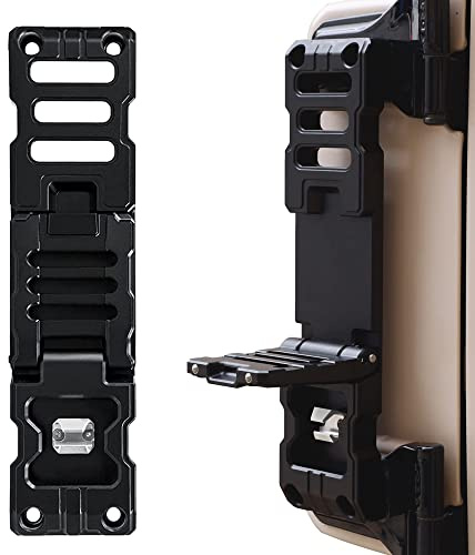 Door Hinge Step for Jeep Wrangler JK JKU JL JLU Gladiator JT 2007-2023, Aluminum Alloy Folding Car Door Step for Car Roof Access w/Bottle Opener- 1 Pack