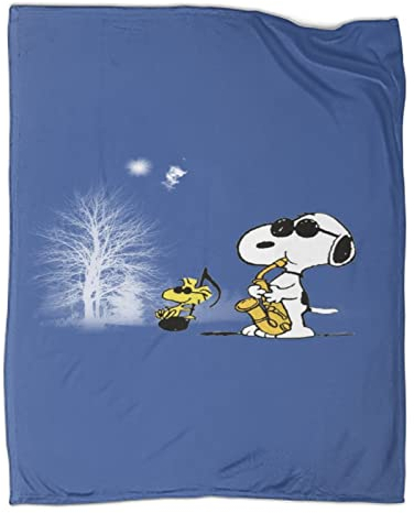 Snoopy Decke Sofadecke Kuscheldecke Fleecedecke Warme Weiche Couchdecke Flauschige Erwachsene Kinder Mikrofaser für Schlafsofa und Wolldecke 50x60inch(127x152cm)